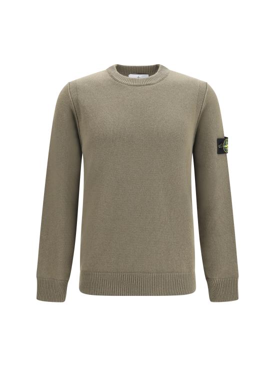26FW 스톤 아일랜드 램스울 립드 트림 레귤러 핏 크루넥 점퍼 L2S155100072S00A3 V005G GREEN