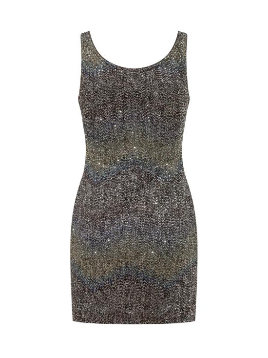 26FW 미소니 숏 원피스 DS26WG0XBC006G S91SZ MULTIC BROWN BLUE YELLOW - MISSONI
