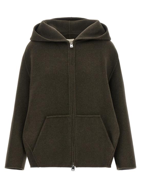 26FW 케이트 돌렘 울 블렌드 후드 자켓 6243547716 Green