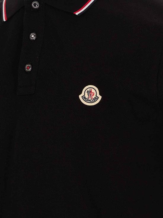 25FW 몽클레어 트리밍 코튼 피케 폴로 셔츠 0918A7030084556999 Black - MONCLER