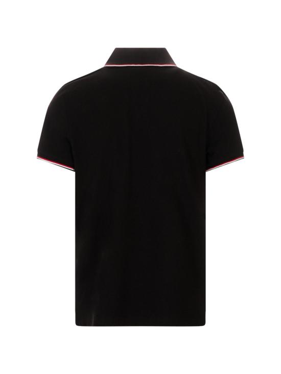 25FW 몽클레어 트리밍 코튼 피케 폴로 셔츠 0918A7030084556999 Black - MONCLER