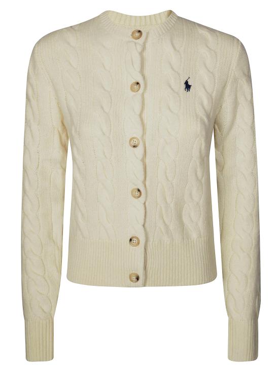 26FW 폴로 랄프로렌 로고 자수 크루넥 가디건 211972104002 AUTHENTICCREAM BEIGE