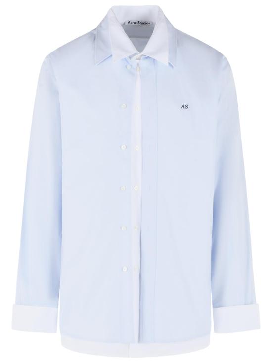 26FW 아크네 스튜디오 레이어드 버튼 코튼 셔츠 BB0708AF2 Light Blue
