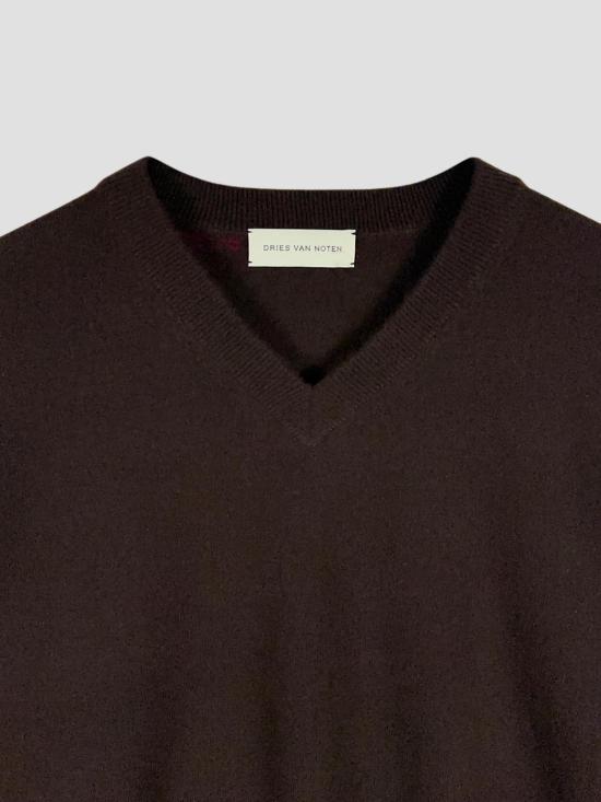 26FW 드리스 반 노튼 스웨터 0212104705 704 DARK BROWN - DRIES VAN NOTEN