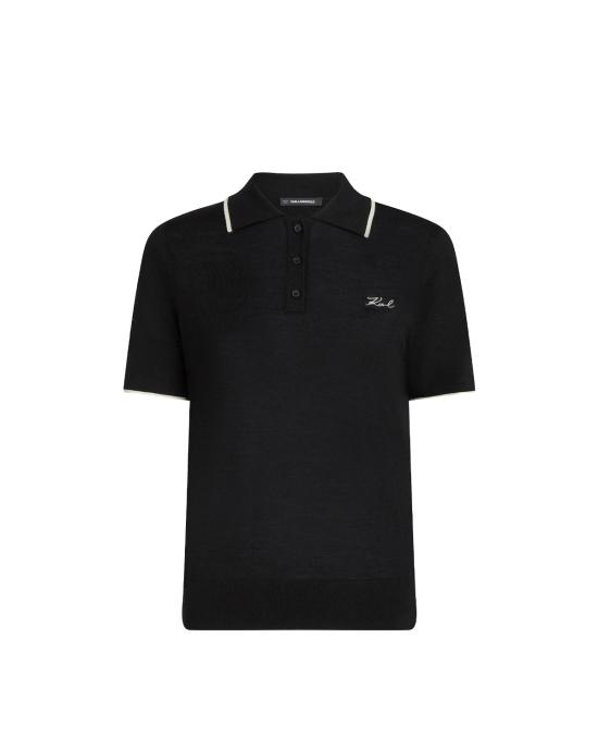 26FW 칼라거펠트 폴로 티셔츠 B3W18044 999 NERO