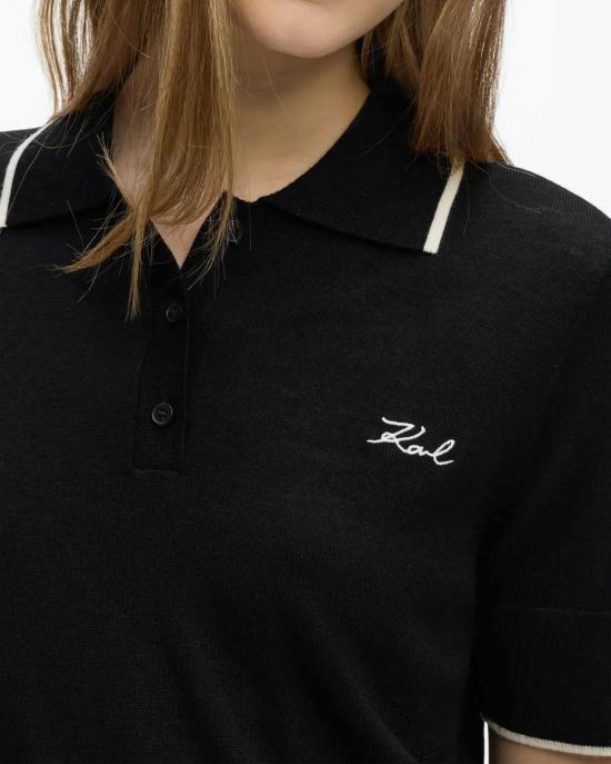 26FW 칼라거펠트 폴로 티셔츠 B3W18044 999 NERO - KARL LAGERFELD
