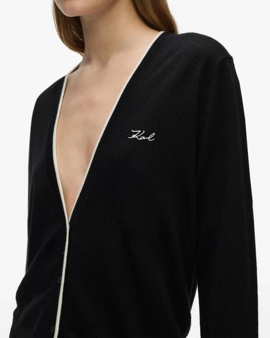 26FW 칼라거펠트 가디건 B3W18038 999 NERO - KARL LAGERFELD
