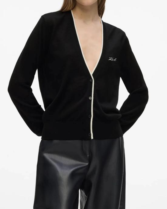26FW 칼라거펠트 가디건 B3W18038 999 NERO - KARL LAGERFELD