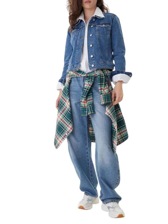 26SS 타미힐피거 미디 스커트 DW0DW224891A5 Blue - TOMMY HILFIGER