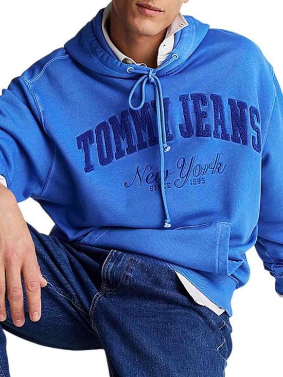 25FW 타미힐피거 후드 티셔츠 DM0DM20263C6E Blue - TOMMY HILFIGER
