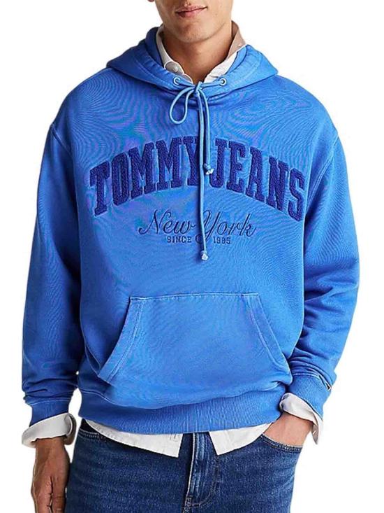 25FW 타미힐피거 후드 티셔츠 DM0DM20263C6E Blue - TOMMY HILFIGER