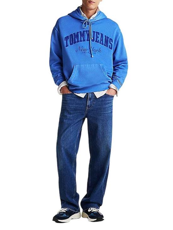 25FW 타미힐피거 후드 티셔츠 DM0DM20263C6E Blue - TOMMY HILFIGER