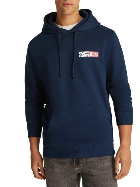 25FW 타미힐피거 후드 티셔츠 DM0DM20257C1G Blue - TOMMY HILFIGER