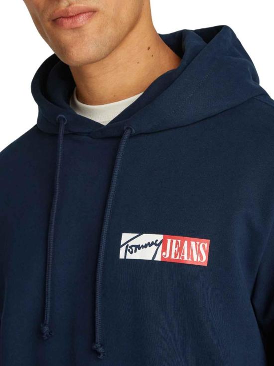 25FW 타미힐피거 후드 티셔츠 DM0DM20257C1G Blue - TOMMY HILFIGER