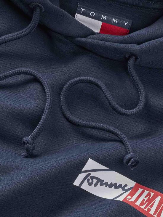 25FW 타미힐피거 후드 티셔츠 DM0DM20257C1G Blue - TOMMY HILFIGER