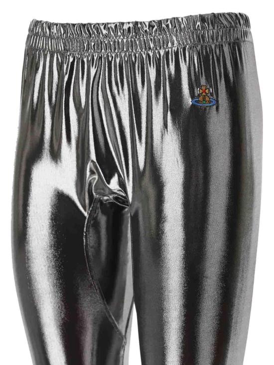  비비안웨스트우드 로고 엘라스틱 밴드 레깅스 3J010006J005CGON402 Silver - VIVIENNE WESTWOOD