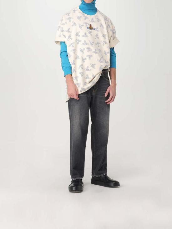 비비안웨스트우드 코튼 저지 로고 프린트 반팔 티셔츠 3I01000SJ0079B303 Multicolour - VIVIENNE WESTWOOD