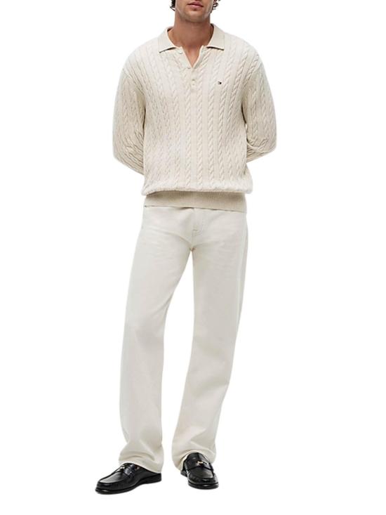 26SS 타미힐피거 폴로 티셔츠 MW0MW41955HGF Cream - TOMMY HILFIGER