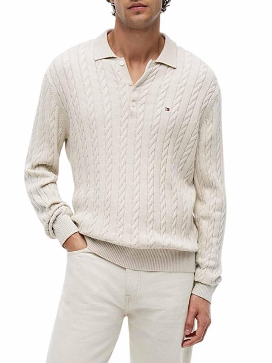 26SS 타미힐피거 폴로 티셔츠 MW0MW41955HGF Cream - TOMMY HILFIGER