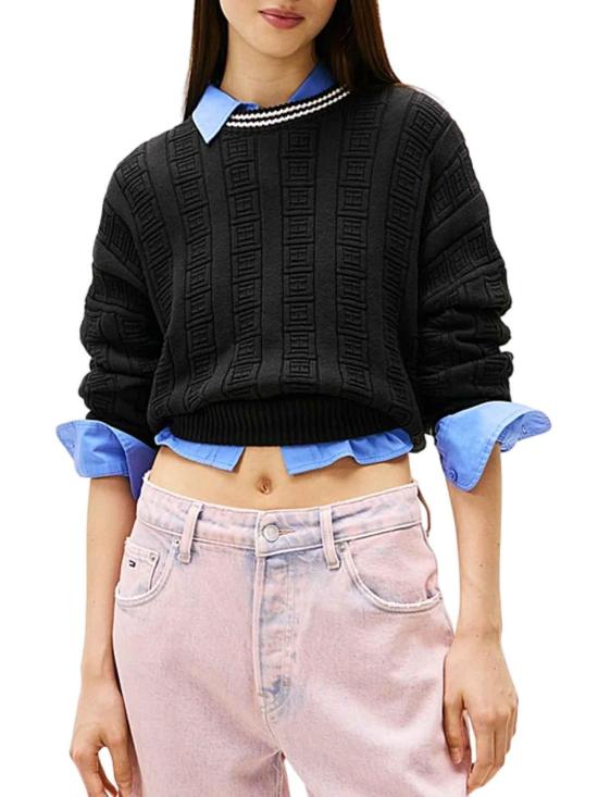 26SS 타미힐피거 스웨터 DW0DW22025BDS BLACK - TOMMY HILFIGER