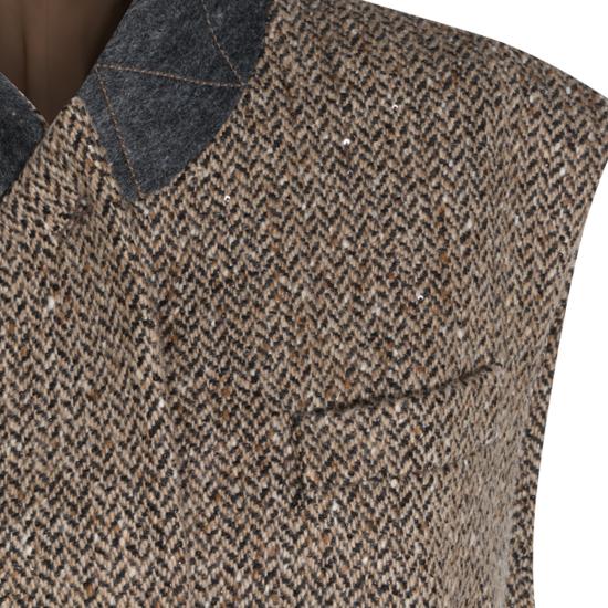 26FW 브루넬로 쿠치넬리 수트 자켓 MG5667253 C005 CAMEL NERO - BRUNELLO CUCINELLI