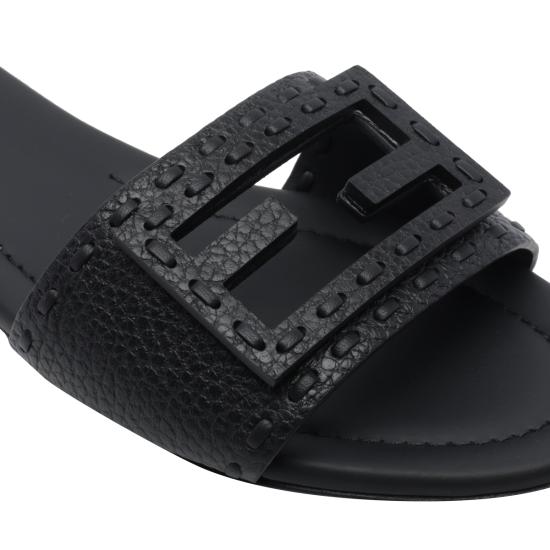 26FW 펜디 바게트 시에나 레더 슬라이드 8R8136 AQY2F0QA1 Black - FENDI