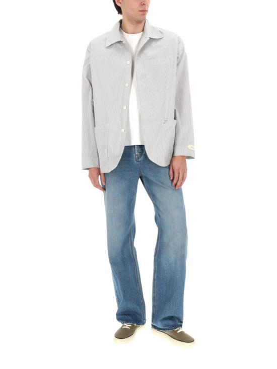 26SS 자크뮈스 스트라이프 칼라 긴팔 재킷 OUM00159AW0 07559DD Grey - JACQUEMUS