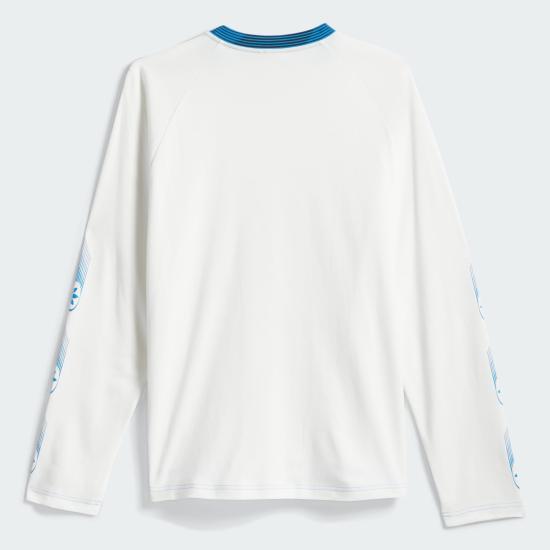  아디다스 긴팔 티셔츠 KC6299 Core White Lucid Ray Blue DOM - ADIDAS