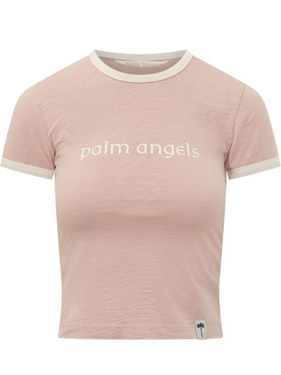 26FW 팜앤젤스 반팔 티셔츠 PAWAA04F26JR01 3B03 ROSE PINK OFF WHITE