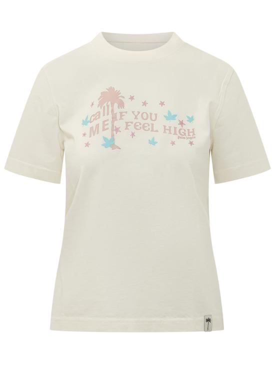26FW 팜앤젤스 반팔 티셔츠 PAWAA06F26JR01 0384 OFF WHITE MULTICOLOR