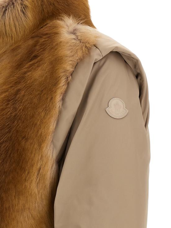 26FW 몽클레어 무스탕 블레로 퍼 베이지 - MONCLER