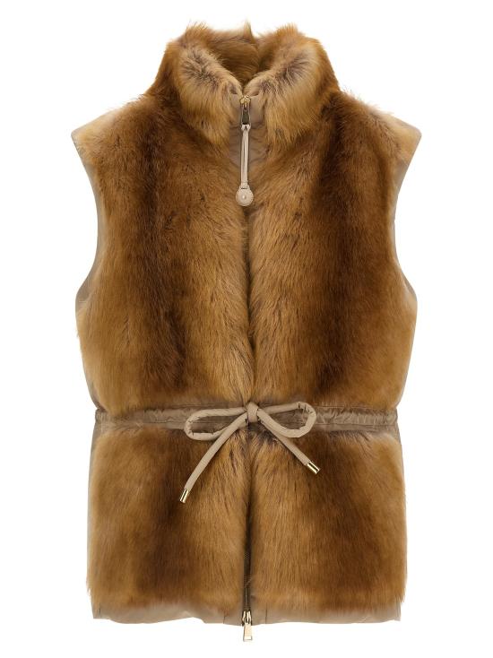 26FW 몽클레어 무스탕 블레로 퍼 베이지 - MONCLER