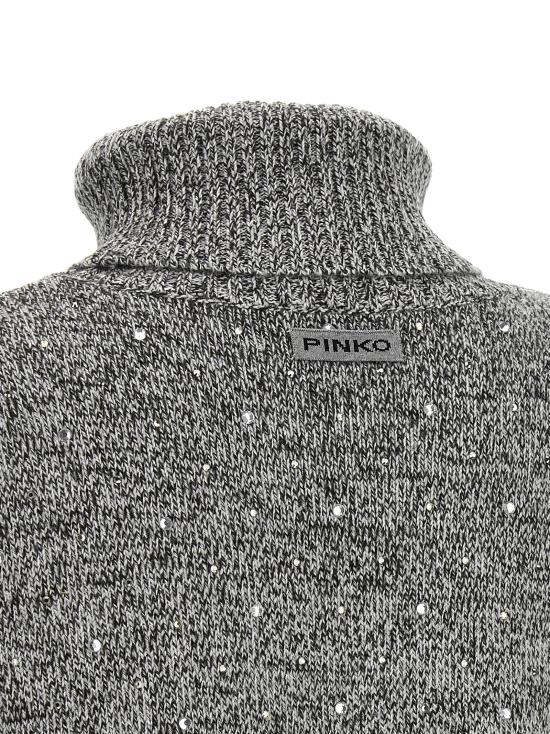 26FW 핑코 터틀넥 크리스탈 터틀넥 스웨터, 스웨터 및 가디건, 회색 - PINKO