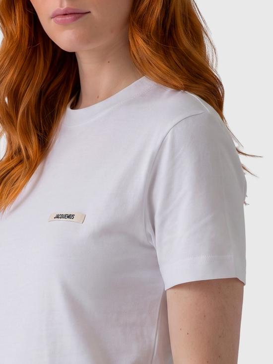 26FW 자크뮈스 그로그랭 로고 솟슬리브 티셔츠 TSW00550 WHITE - JACQUEMUS