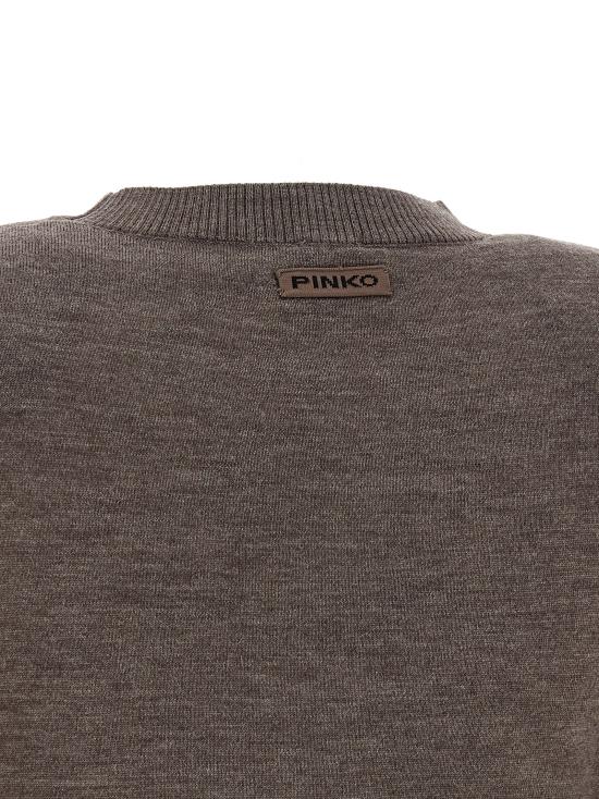 26FW 핑코 스웨터 어깨 패드가 있는 스웨터, 스웨터 및 가디건 (갈색) - PINKO