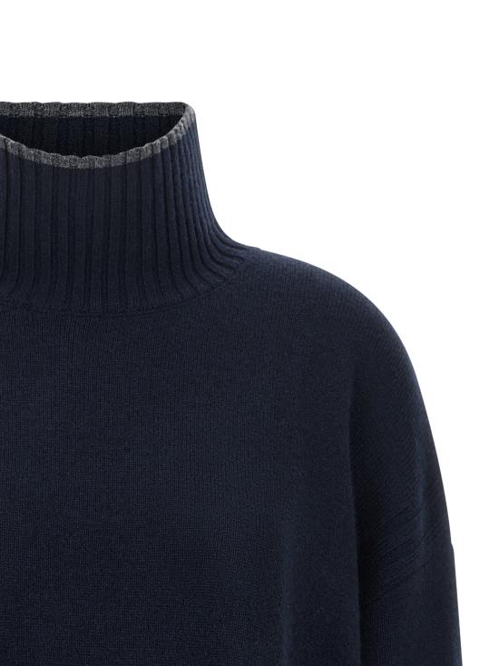 26FW 핑코 터틀넥 터틀넥 스웨터, 스웨터 및 가디건, 파란색 - PINKO