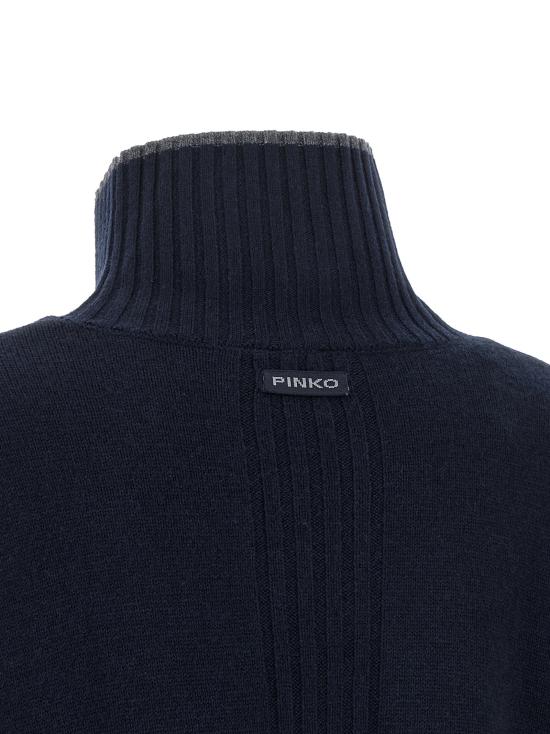 26FW 핑코 터틀넥 터틀넥 스웨터, 스웨터 및 가디건, 파란색 - PINKO