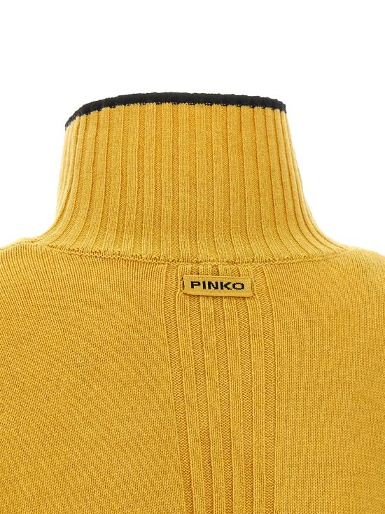 26FW 핑코 터틀넥 터틀넥 스웨터, 스웨터 및 가디건, 노란색 - PINKO