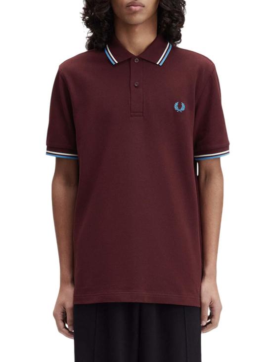 25FW 프레드페리 폴로 티셔츠 M3600PZ63 Dark Red - FRED PERRY