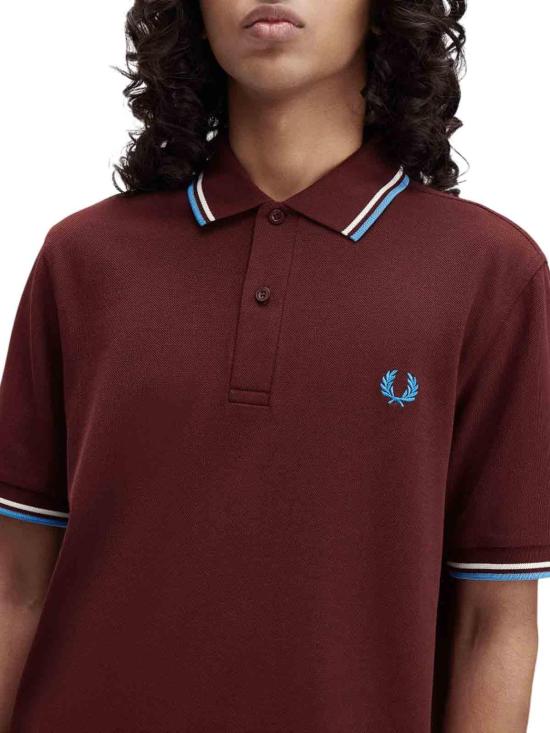 25FW 프레드페리 폴로 티셔츠 M3600PZ63 Dark Red - FRED PERRY
