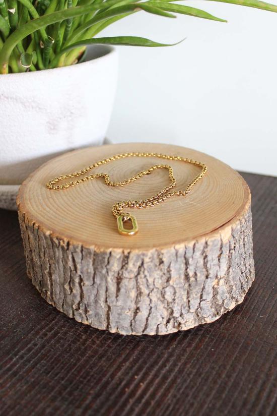  Vintage Jewelry 목걸이/팬던트 빈티지 주얼리 골드 카라비너 스타일 참 홀더 목걸이 18인치 - OTHER BRANDS