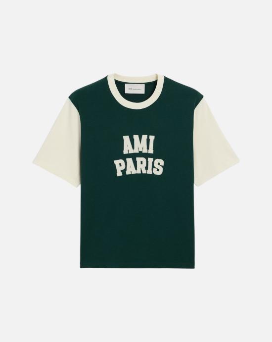  아미 반팔 티셔츠 UTS418 JE0272 A244 BOTTLE GREEN IVORY