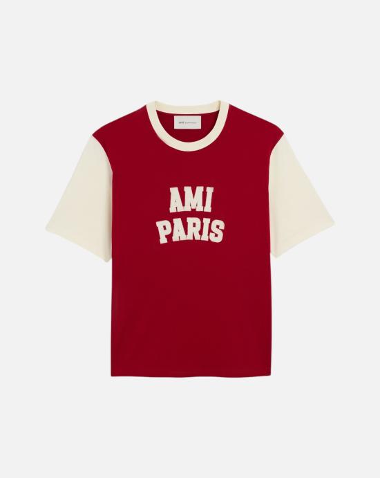  아미 반팔 티셔츠 UTS418 JE0272 A202 RUBY RED IVORY