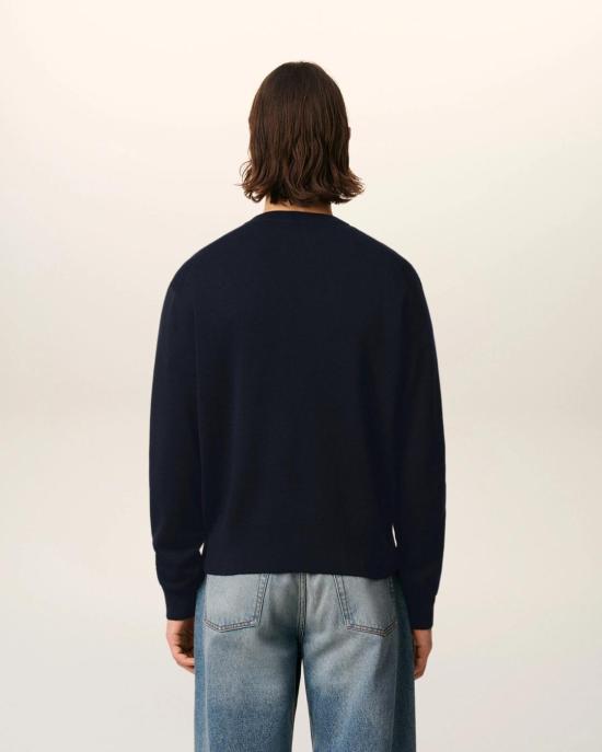  아미 ADC 울 V넥 가디건 HKC361 001 414 NAVY RED - AMI