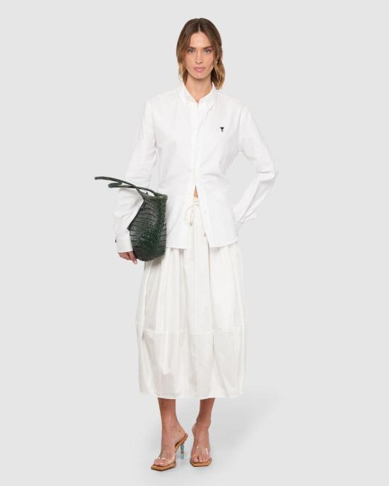  아미 긴팔 셔츠 USH878 CO0031 168 NATURAL WHITE - AMI