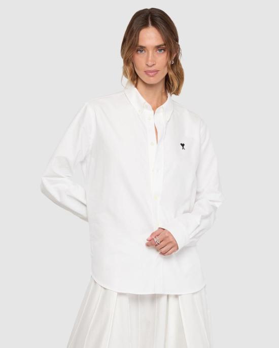  아미 긴팔 셔츠 USH878 CO0031 168 NATURAL WHITE - AMI