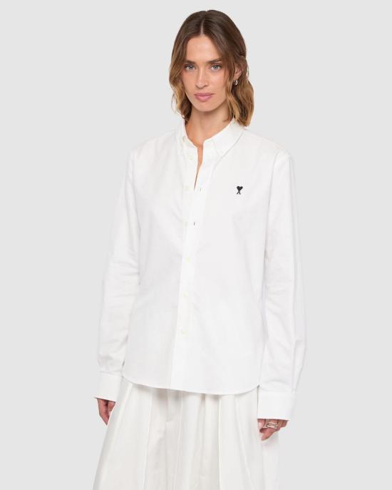  아미 긴팔 셔츠 USH878 CO0031 168 NATURAL WHITE - AMI