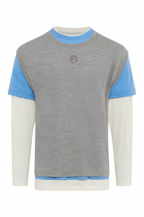 25FW 마린세르 긴팔 티셔츠 MRSU252PRTO076GR YBG1 YELLOW BLUE GREY DOM