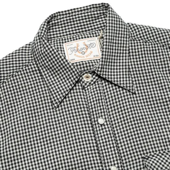  프리노트 클로스 반팔 셔츠 프리노트 천 바디 반팔 블랙 깅엄 - FREENOTE CLOTH