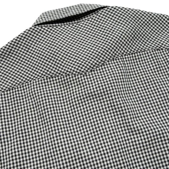  프리노트 클로스 반팔 셔츠 프리노트 천 바디 반팔 블랙 깅엄 - FREENOTE CLOTH